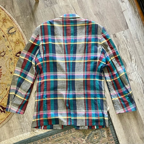 Vintage Tyson’s Menswear Inc. Colorful Plaid Two-Button Sports Coat Blazer 44L - Picture 12 of 16